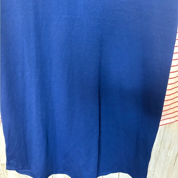 LulaRoe Size L & 3X Blouse Top Blue, Red & White Stripes with Raglan Sleeve - Picture 4 of 14